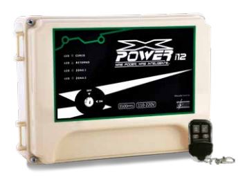 ENERGIZADOR POWERI12 2ZONAS 3500 METROS LINEALES RF INCORPORADO TRANSMISOR 4 BOTONES PGM INCORPORADO